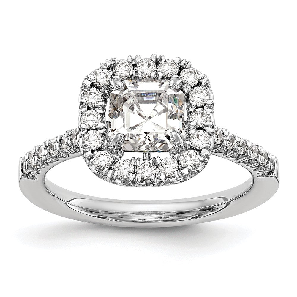 Buy High-Quality 14K White Gold Halo Semi-Mount Engagement Ring, 1 Carat
