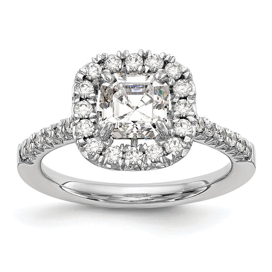 Buy High-Quality 14K White Gold Halo Semi-Mount Engagement Ring, 1 Carat