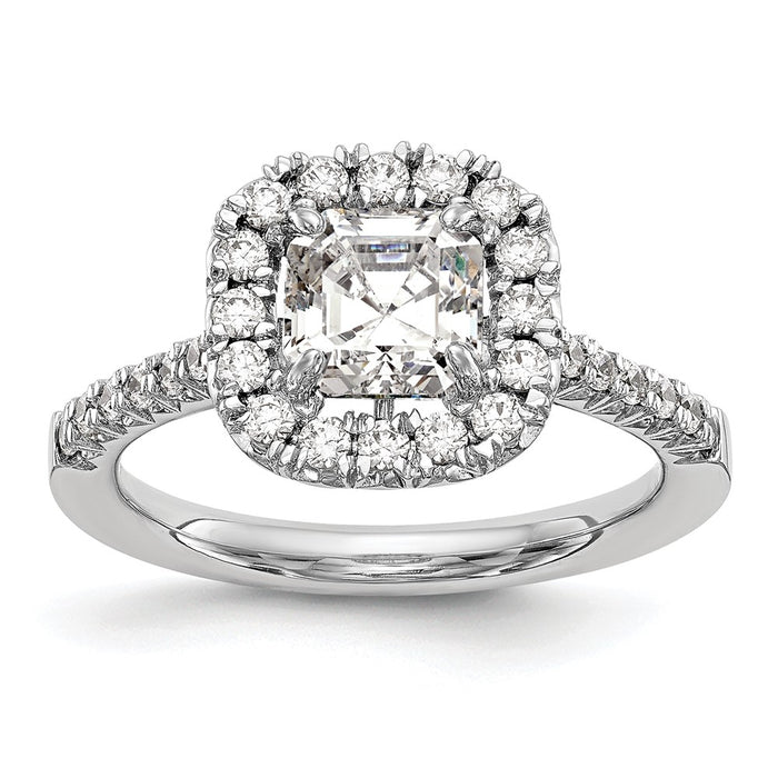 Buy High-Quality 14K White Gold Halo Semi-Mount Engagement Ring, 1 Carat-1