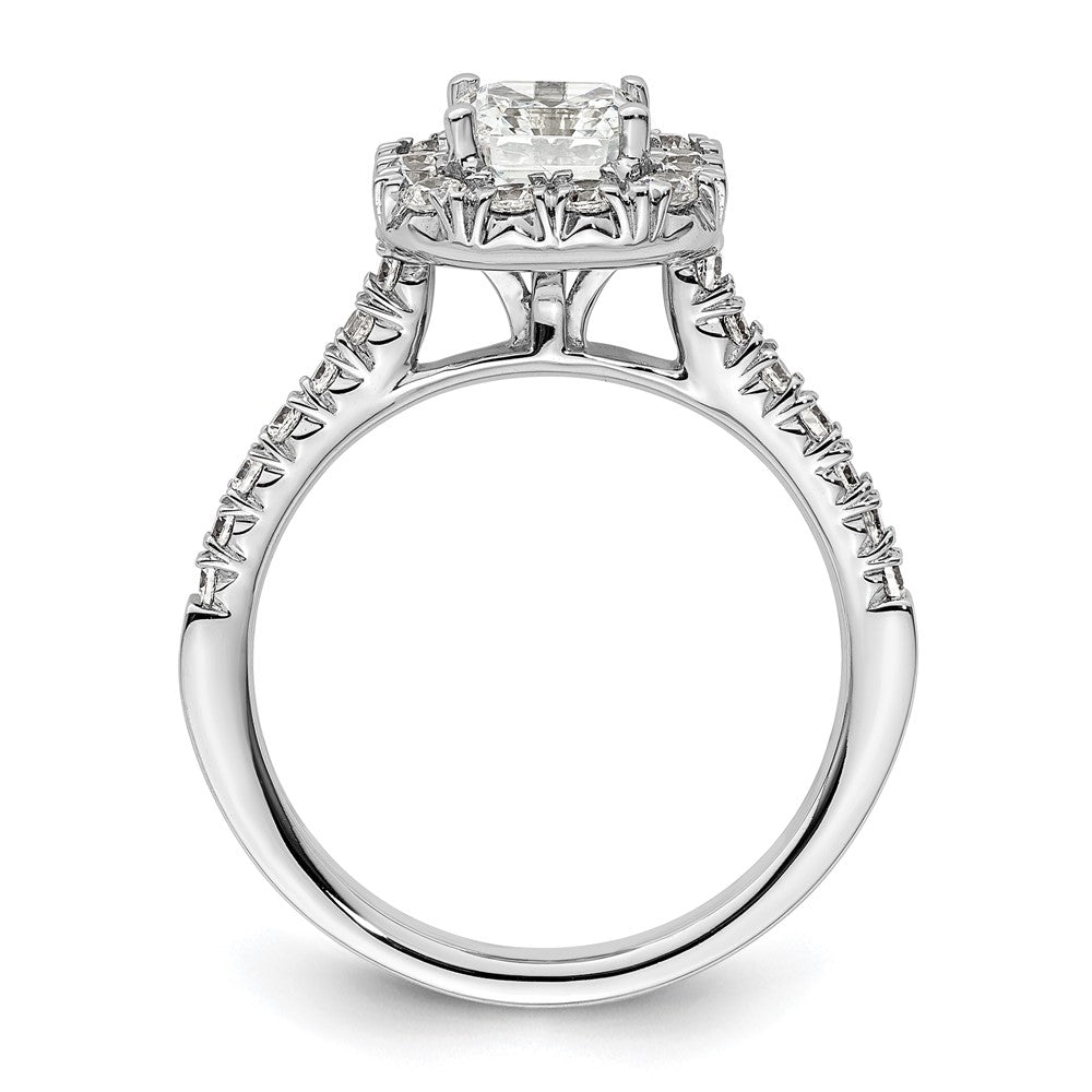 Buy 14K White Gold Halo Semi-Mount Engagement Ring for 1.25 Carat Stone - Stylish Value!