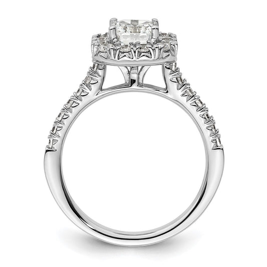 Buy 14K White Gold Halo Semi-Mount Engagement Ring for 1.25 Carat Stone - Stylish Value!