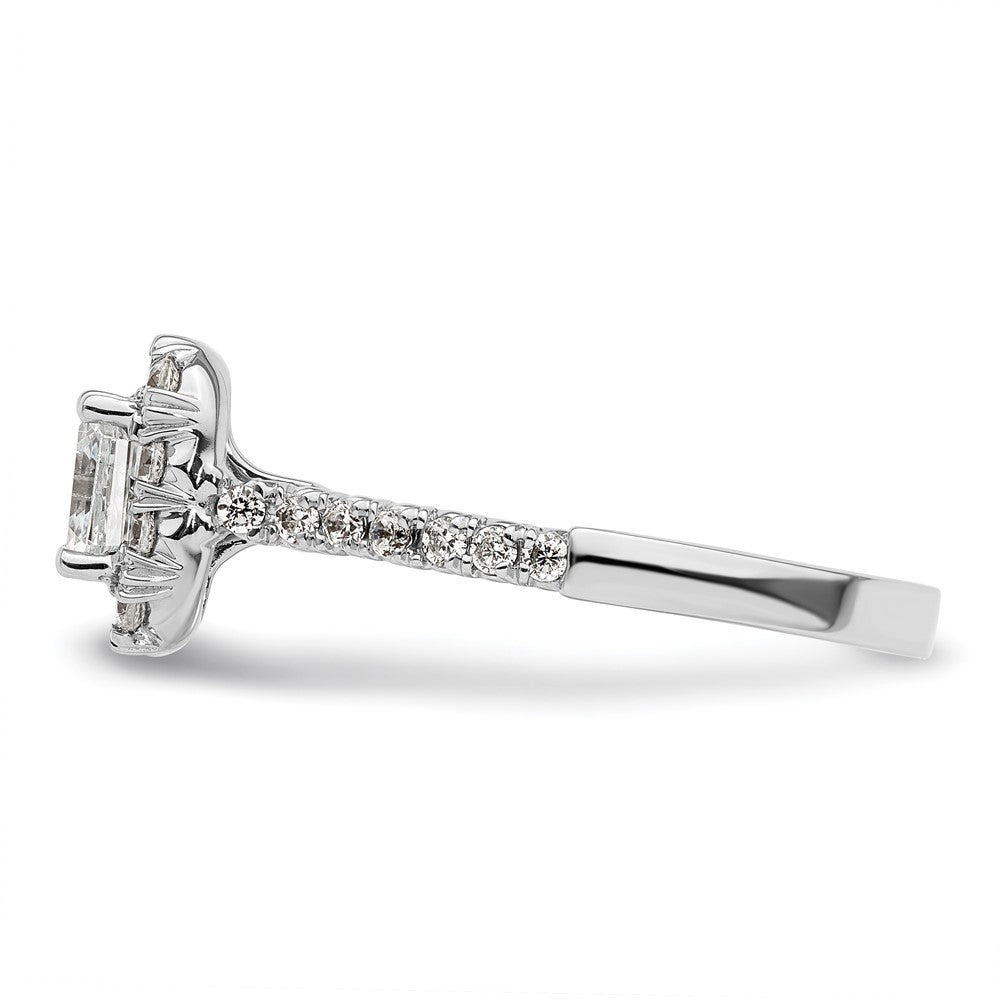 Buy 14K White Gold Halo Semi-Mount Engagement Ring for 1.25 Carat Stone - Stylish Value!