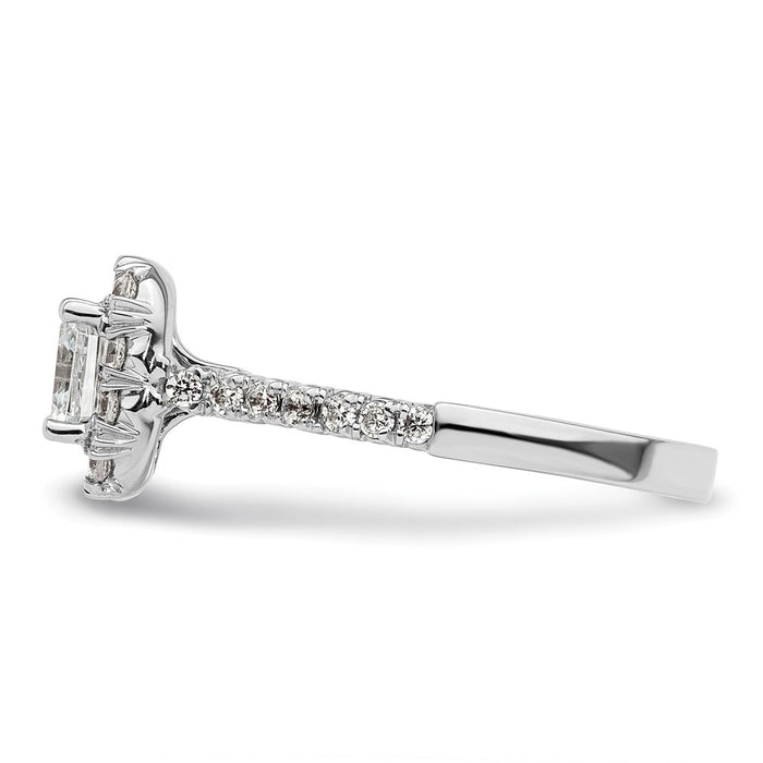 Buy 14K White Gold Halo Semi-Mount Engagement Ring for 1.25 Carat Stone - Stylish Value!-3