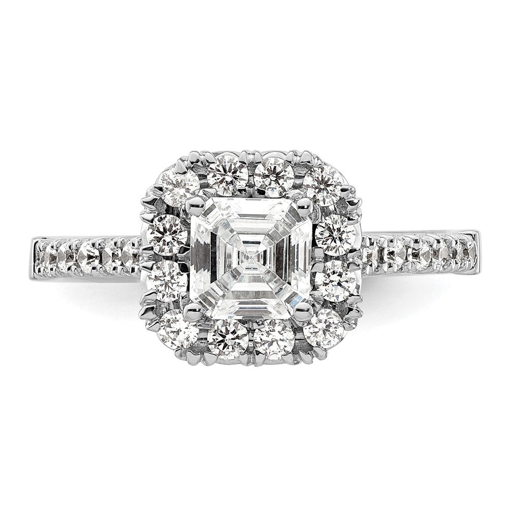Buy 14K White Gold Halo Semi-Mount Engagement Ring for 1.25 Carat Stone - Stylish Value!