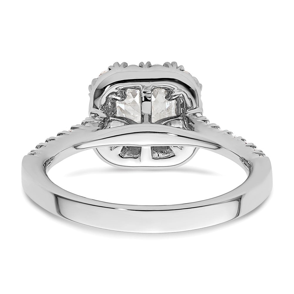 Buy 14K White Gold Halo Semi-Mount Engagement Ring for 1.25 Carat Stone - Stylish Value!