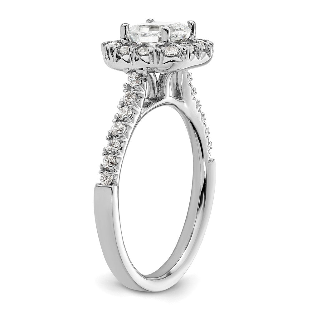 Buy 14K White Gold Halo Semi-Mount Engagement Ring for 1.25 Carat Stone - Stylish Value!