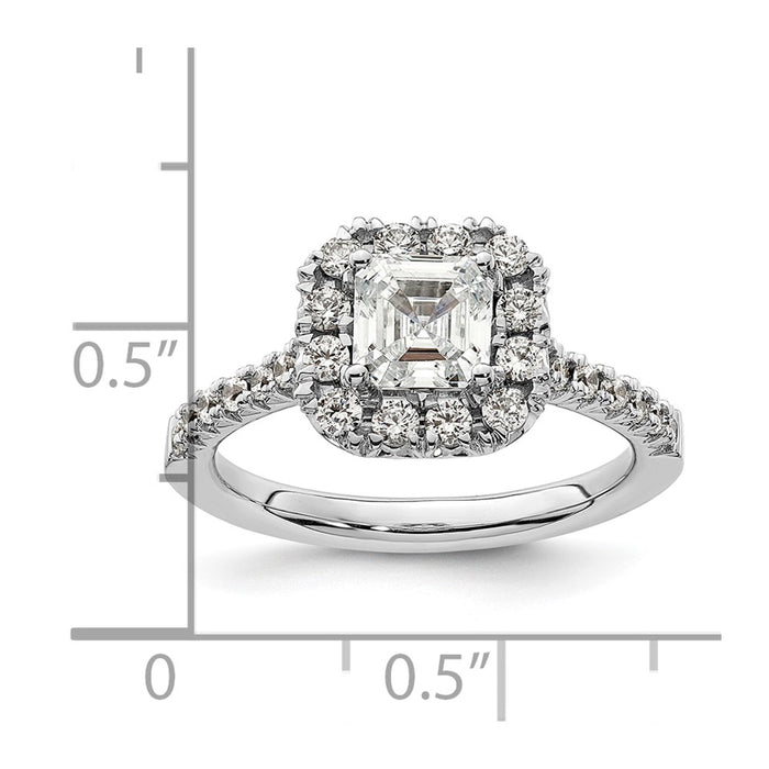 Buy 14K White Gold Halo Semi-Mount Engagement Ring for 1.25 Carat Stone - Stylish Value!-7