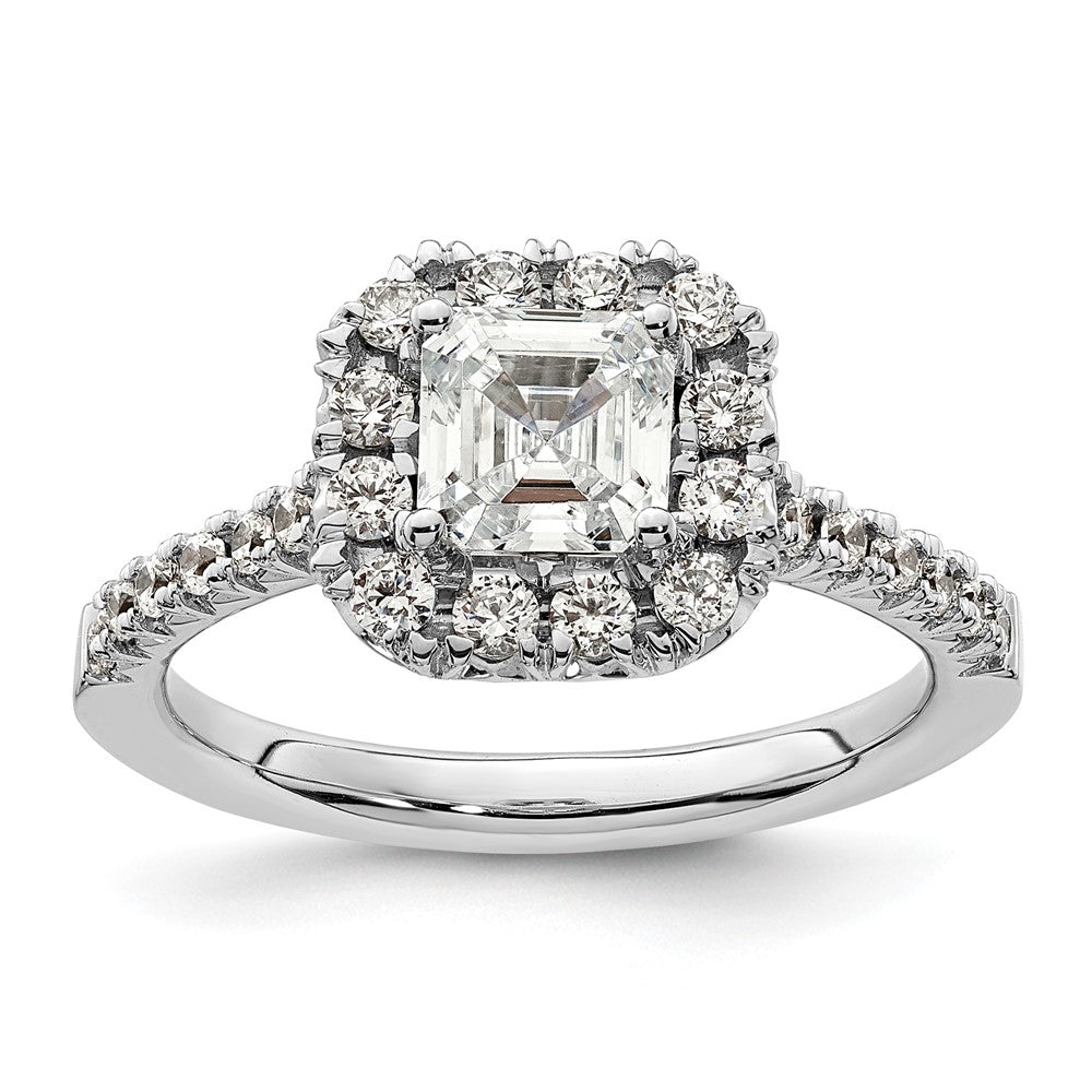 Buy 14K White Gold Halo Semi-Mount Engagement Ring for 1.25 Carat Stone - Stylish Value!