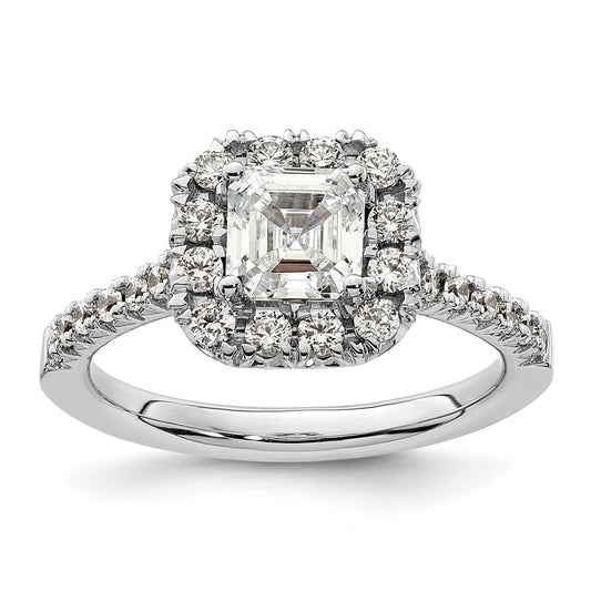 Buy 14K White Gold Halo Semi-Mount Engagement Ring for 1.25 Carat Stone - Stylish Value!