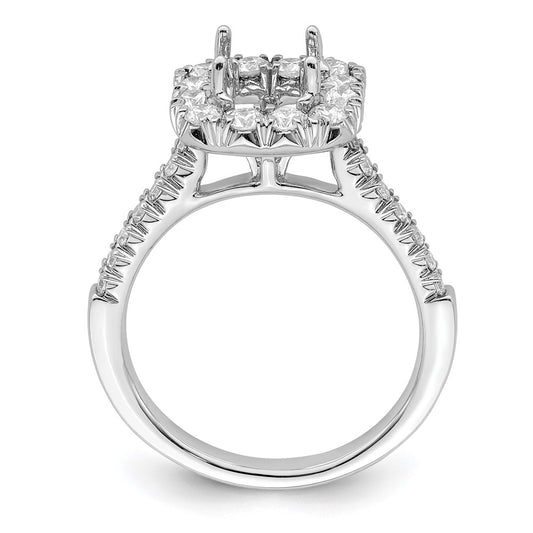 Buy Exclusive 14K White Gold Halo Semi-Mount Engagement Ring - 1.5 Carat