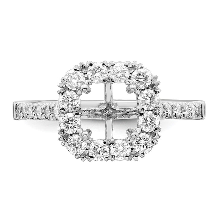 Buy Exclusive 14K White Gold Halo Semi-Mount Engagement Ring - 1.5 Carat-4