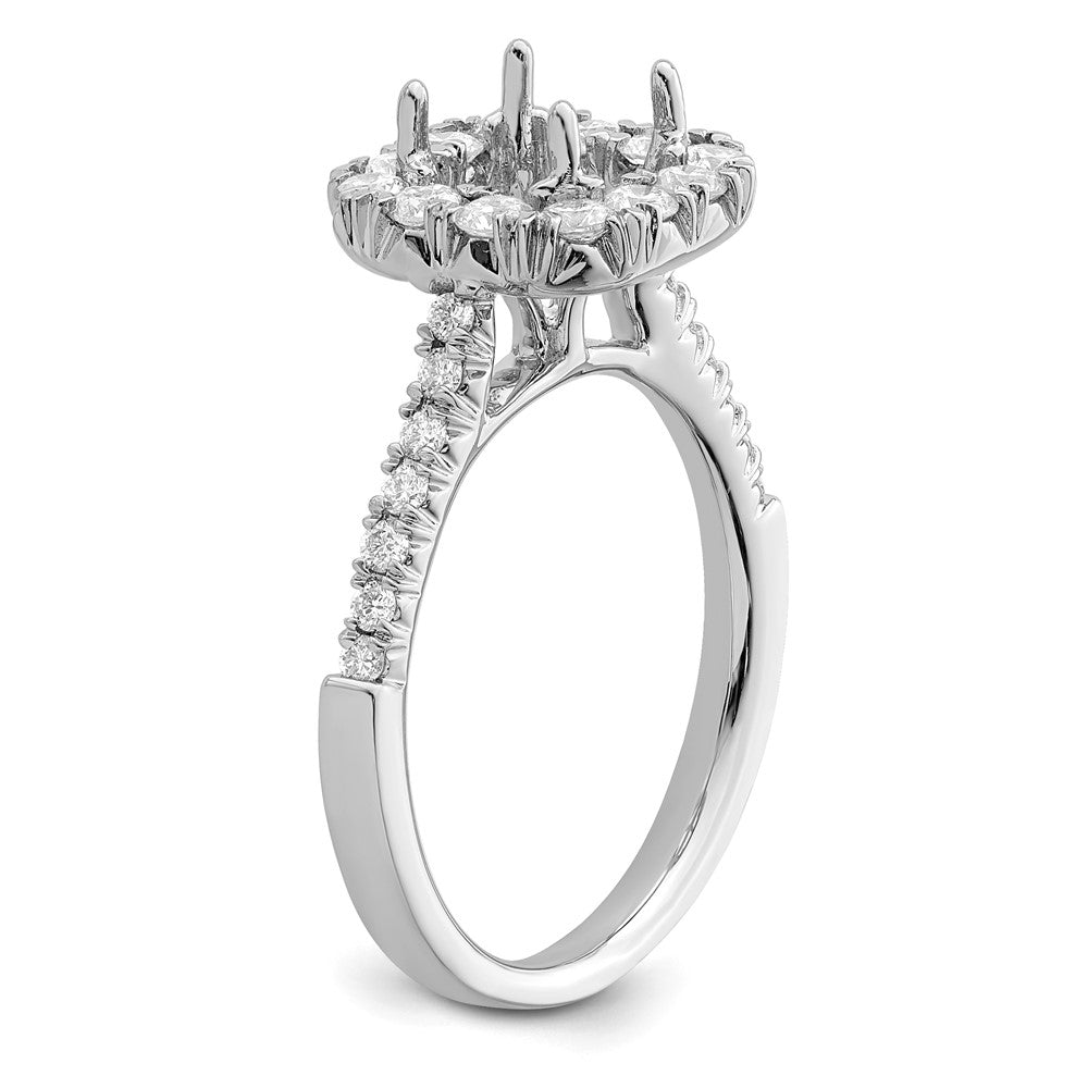 Buy Exclusive 14K White Gold Halo Semi-Mount Engagement Ring - 1.5 Carat