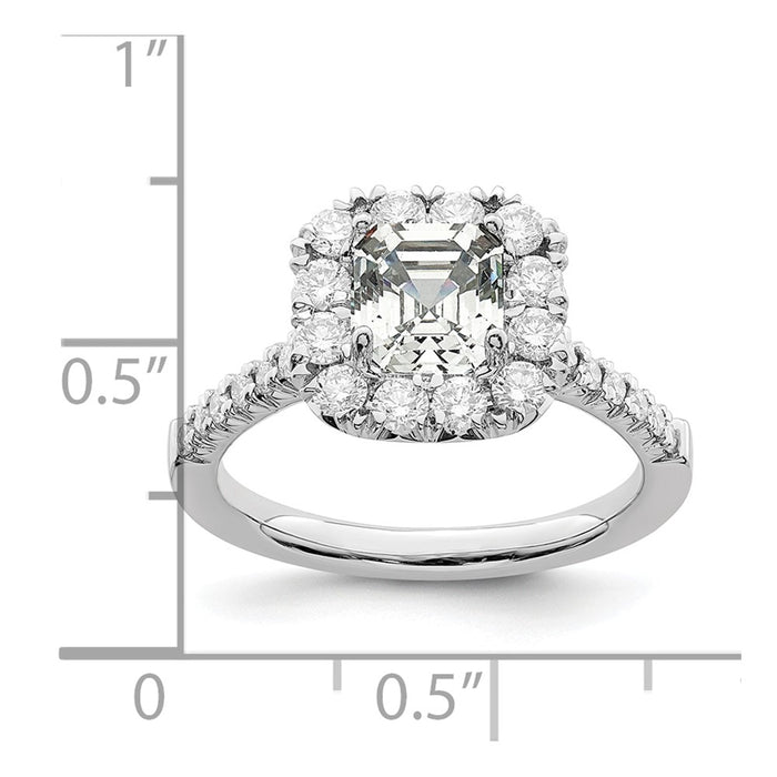 Buy Exclusive 14K White Gold Halo Semi-Mount Engagement Ring - 1.5 Carat-7