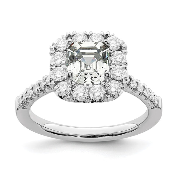 14K White Gold Halo Semi-Mount Engagement Ring - 1.5 Carat - Style GR1-1022453
