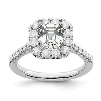 Buy Exclusive 14K White Gold Halo Semi-Mount Engagement Ring - 1.5 Carat