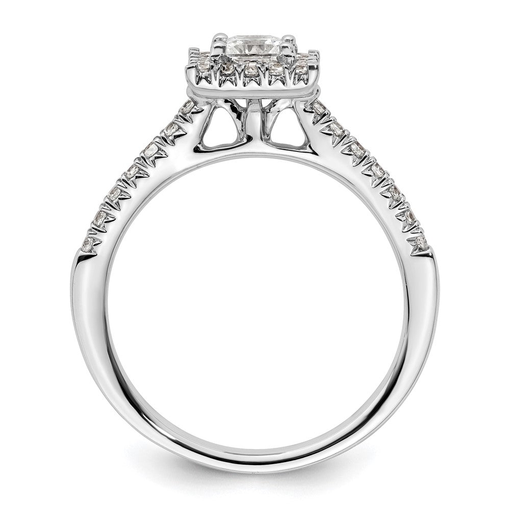 Buy 14K White Gold Halo Semi-Mount Engagement Ring for 1/3 Carat Gemstone