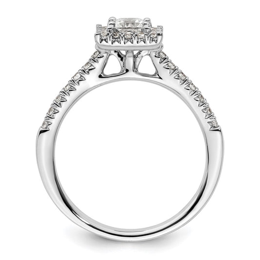 Buy 14K White Gold Halo Semi-Mount Engagement Ring for 1/3 Carat Gemstone