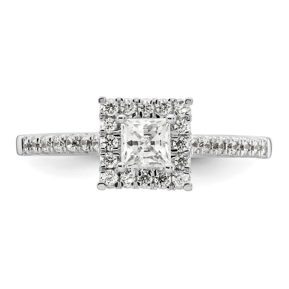 Buy 14K White Gold Halo Semi-Mount Engagement Ring for 1/3 Carat Gemstone