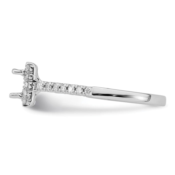 Exclusive 14K White Gold Halo Engagement Ring for 1/2 Carat Center Stone-3