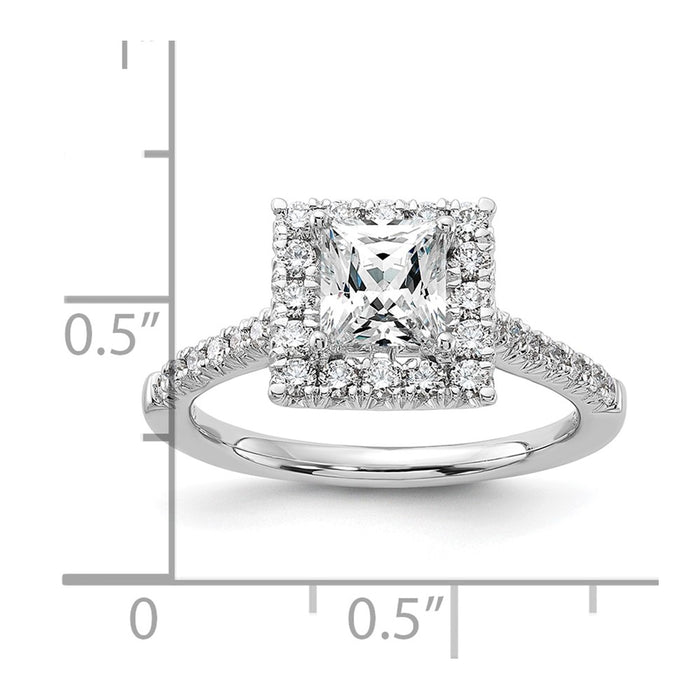 Buy Exclusive 14K White Gold Halo Engagement Ring Semi-Mount for 1 Carat-7
