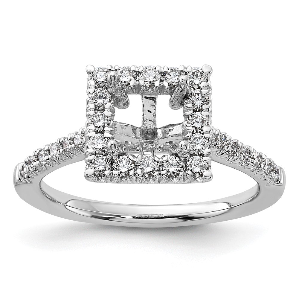 Buy Exclusive 14K White Gold Halo Engagement Ring Semi-Mount for 1 Carat