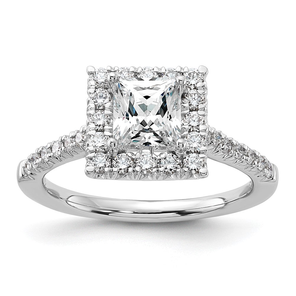 Buy Exclusive 14K White Gold Halo Engagement Ring Semi-Mount for 1 Carat