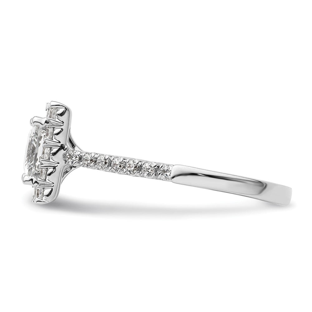 Buy Exclusive 14K White Gold Halo Engagement Ring for 1.25 Carat Princess Cut
