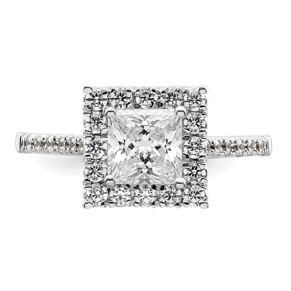 Buy Exclusive 14K White Gold Halo Engagement Ring for 1.25 Carat Princess Cut