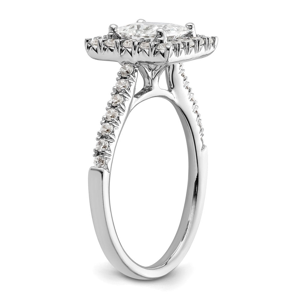 Buy Exclusive 14K White Gold Halo Engagement Ring for 1.25 Carat Princess Cut