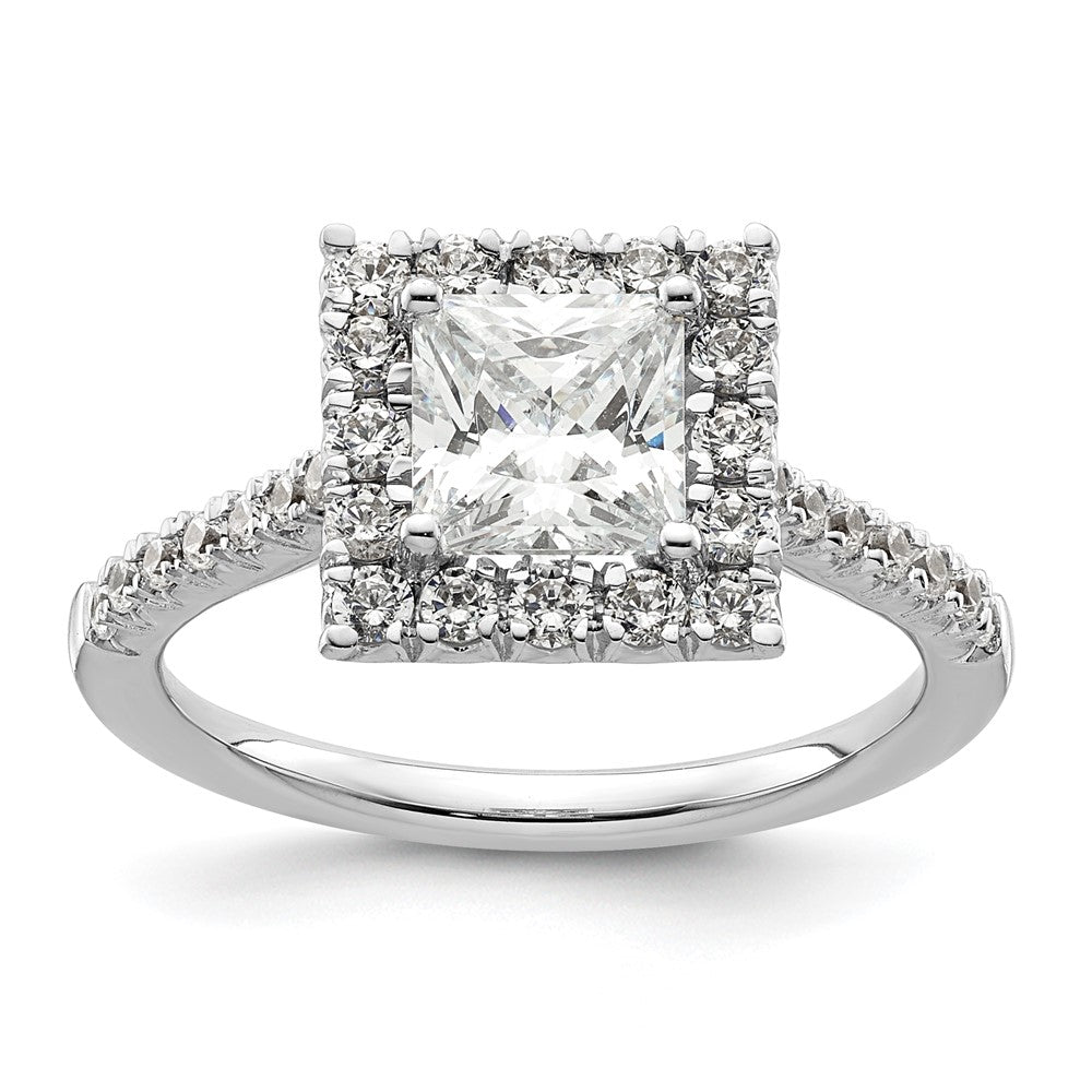 Buy Exclusive 14K White Gold Halo Engagement Ring for 1.25 Carat Princess Cut