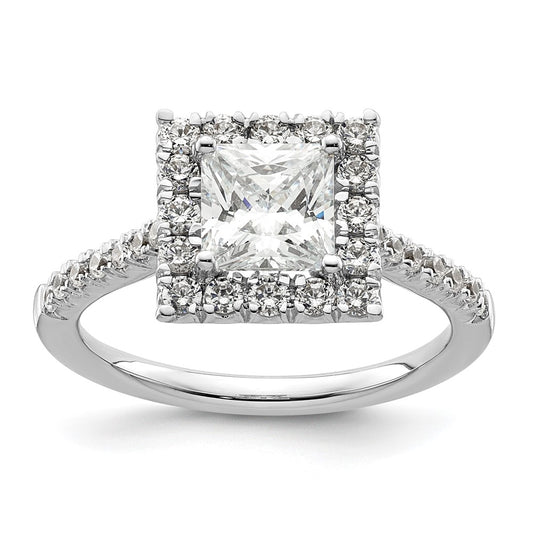 Buy Exclusive 14K White Gold Halo Engagement Ring for 1.25 Carat Princess Cut