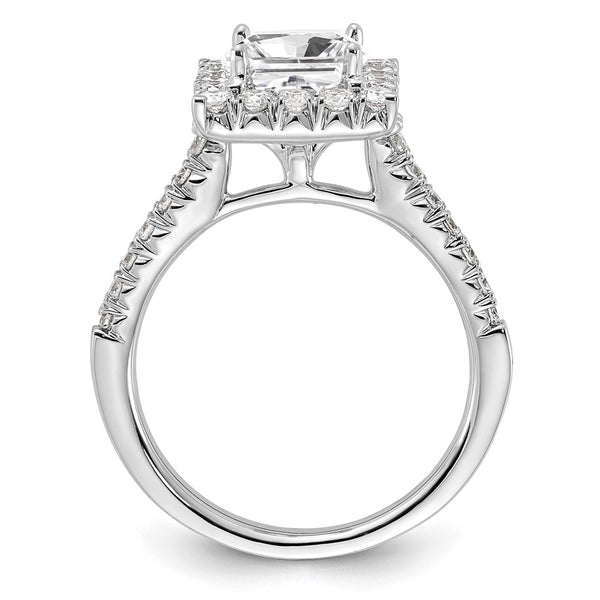 14K White Gold Halo Engagement Ring for 1.5 Carat Stone - Style GR1-1022472
