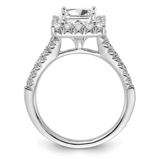 Buy Stylish 14K White Gold Halo Engagement Ring for 1.5 Carat Stone