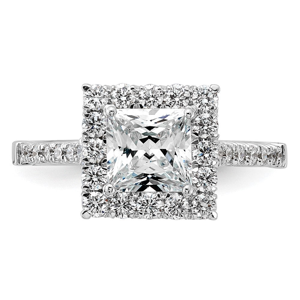 Buy Stylish 14K White Gold Halo Engagement Ring for 1.5 Carat Stone