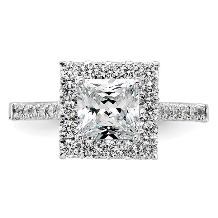 Buy Stylish 14K White Gold Halo Engagement Ring for 1.5 Carat Stone-4