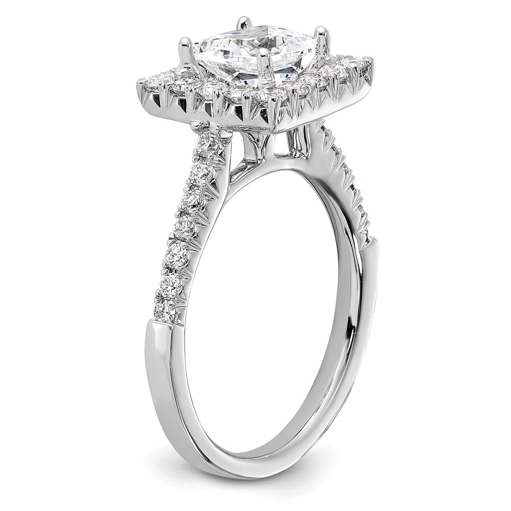 Buy Stylish 14K White Gold Halo Engagement Ring for 1.5 Carat Stone