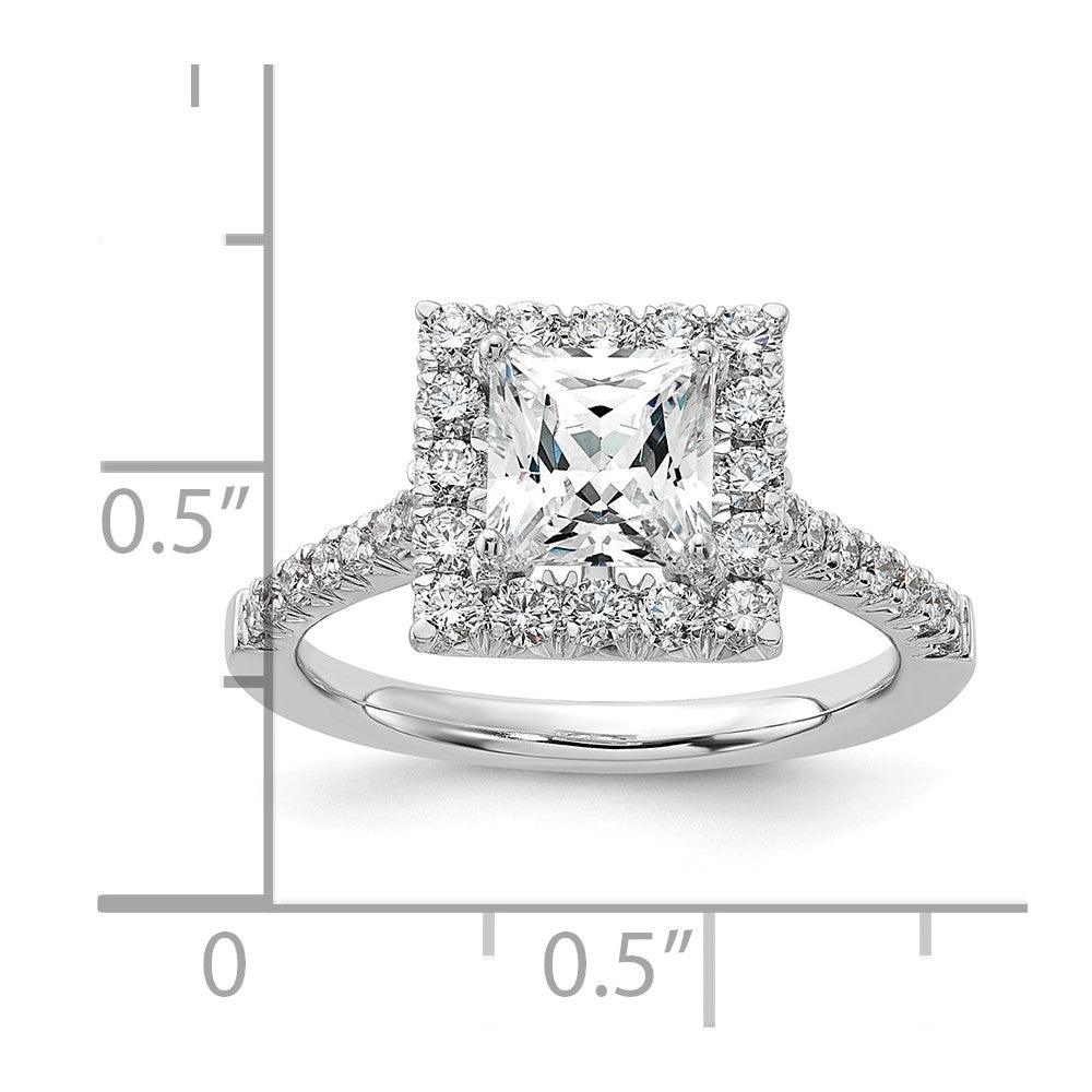Buy Stylish 14K White Gold Halo Engagement Ring for 1.5 Carat Stone