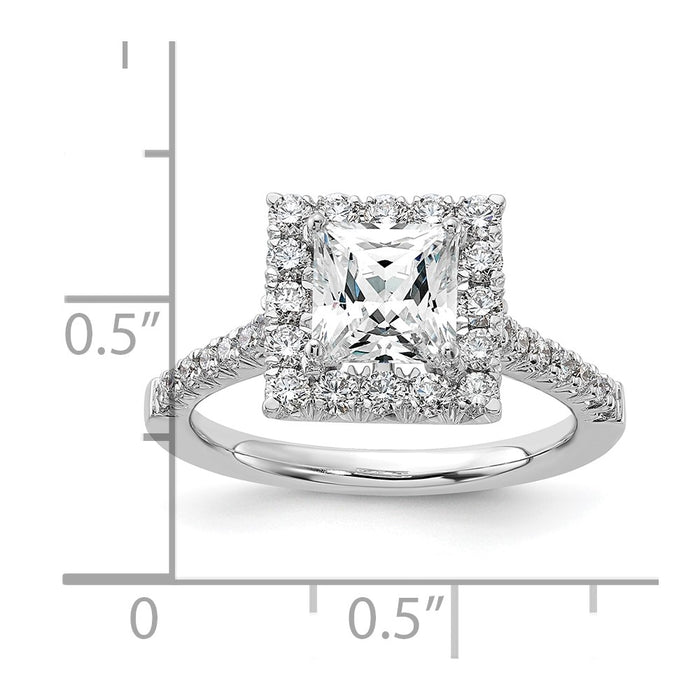 Buy Stylish 14K White Gold Halo Engagement Ring for 1.5 Carat Stone-7