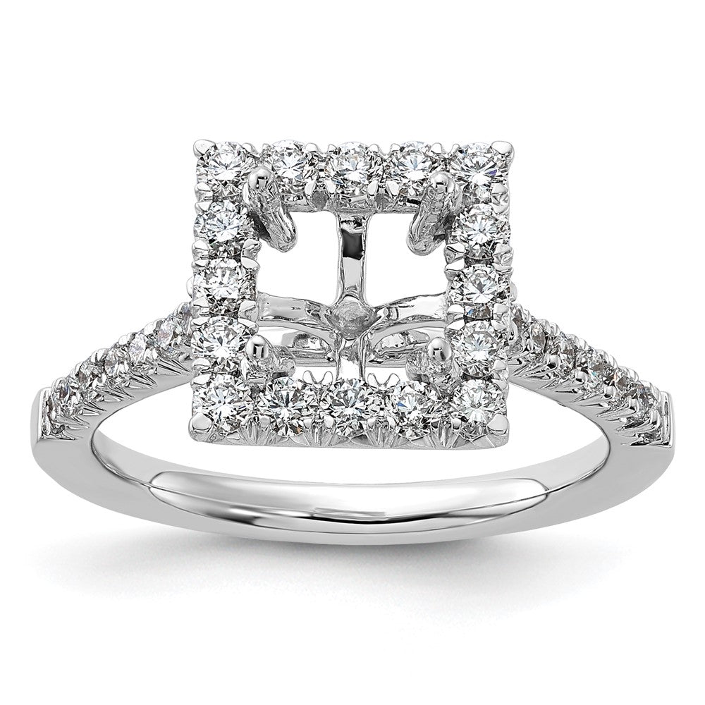 Buy Stylish 14K White Gold Halo Engagement Ring for 1.5 Carat Stone