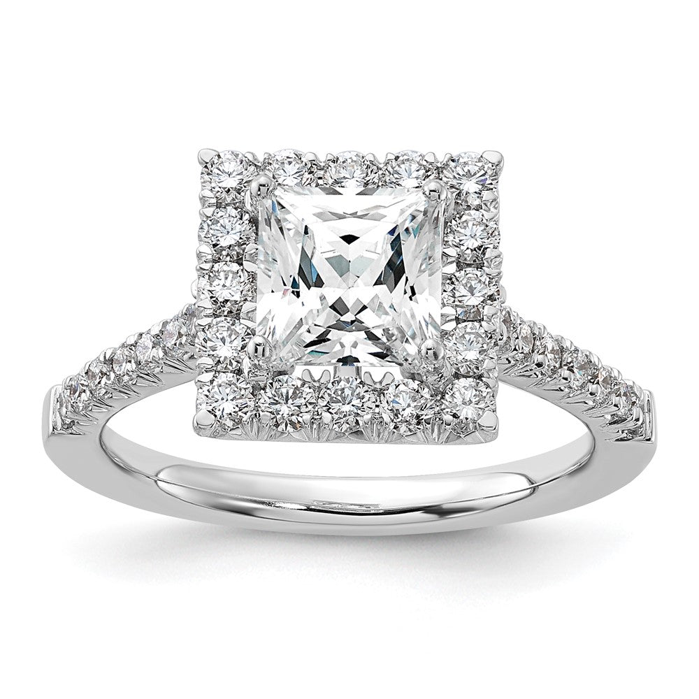 Buy Stylish 14K White Gold Halo Engagement Ring for 1.5 Carat Stone