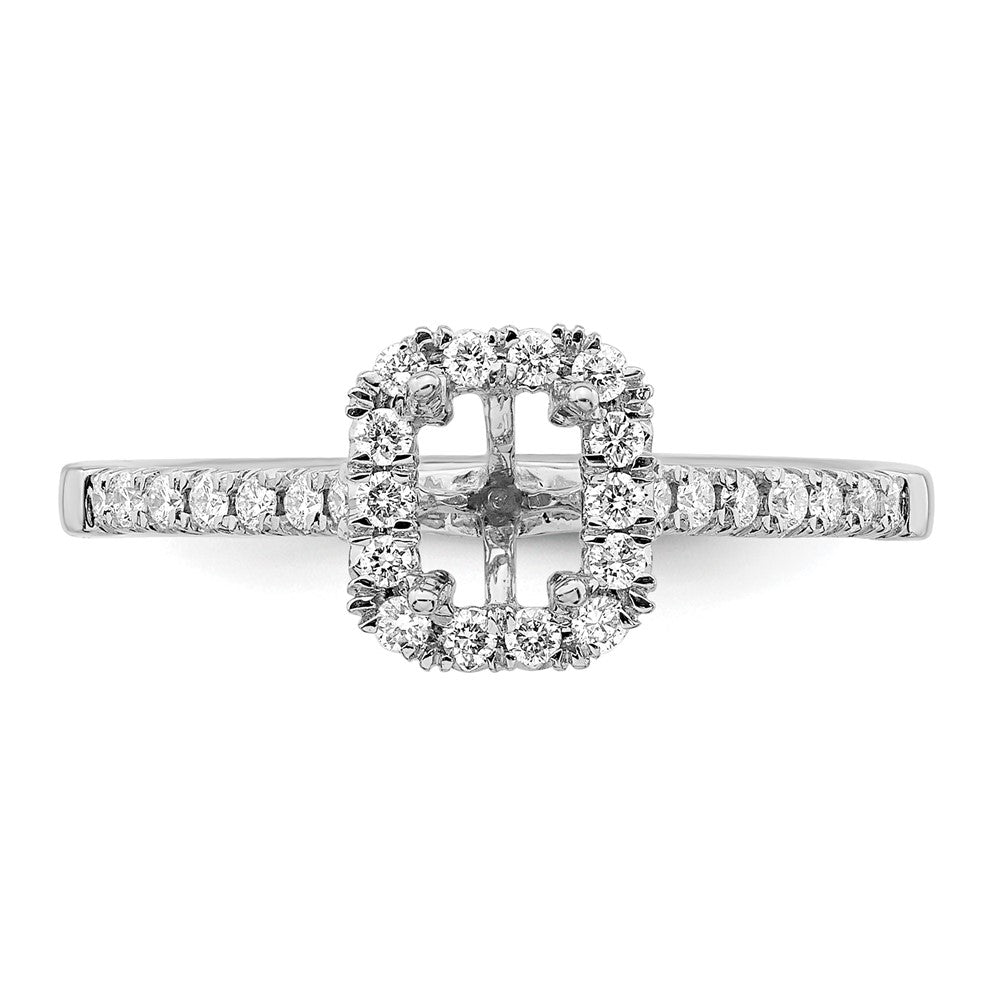 Buy Stylish 14K White Gold Halo Engagement Ring - 1/2 Ct Emerald-Cut Center