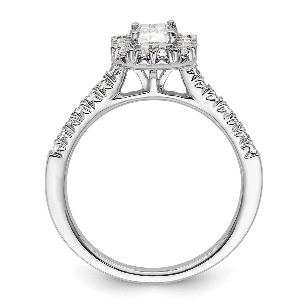 Buy Exclusive 14K White Gold Halo Engagement Ring | 3/4ct Emerald-Cut & Diamond Accents