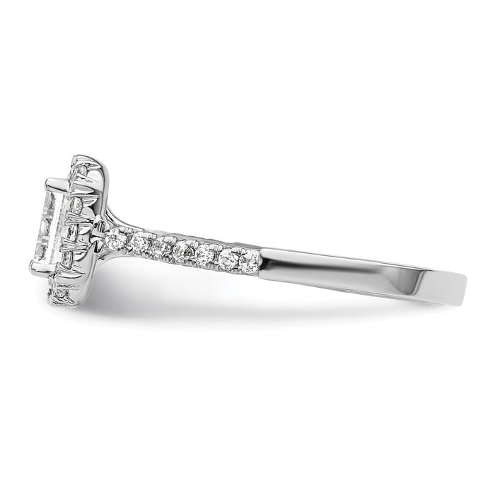 Buy Exclusive 14K White Gold Halo Engagement Ring | 3/4ct Emerald-Cut & Diamond Accents-3
