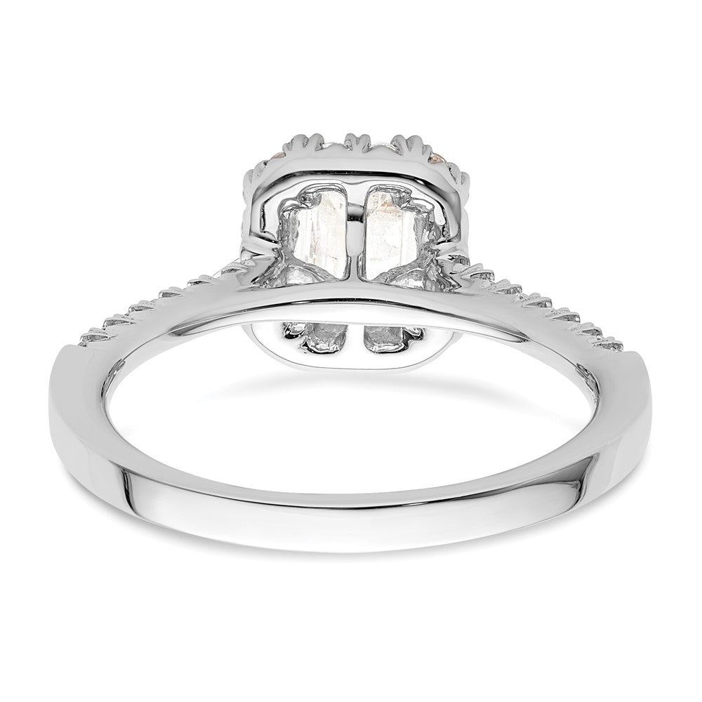 Buy Exclusive 14K White Gold Halo Engagement Ring | 3/4ct Emerald-Cut & Diamond Accents