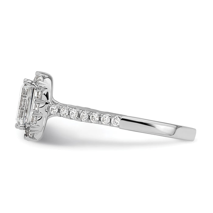 Buy Exclusive 14K White Gold Semi-Mount Ring with 1 Carat Emerald Cut Halo-3