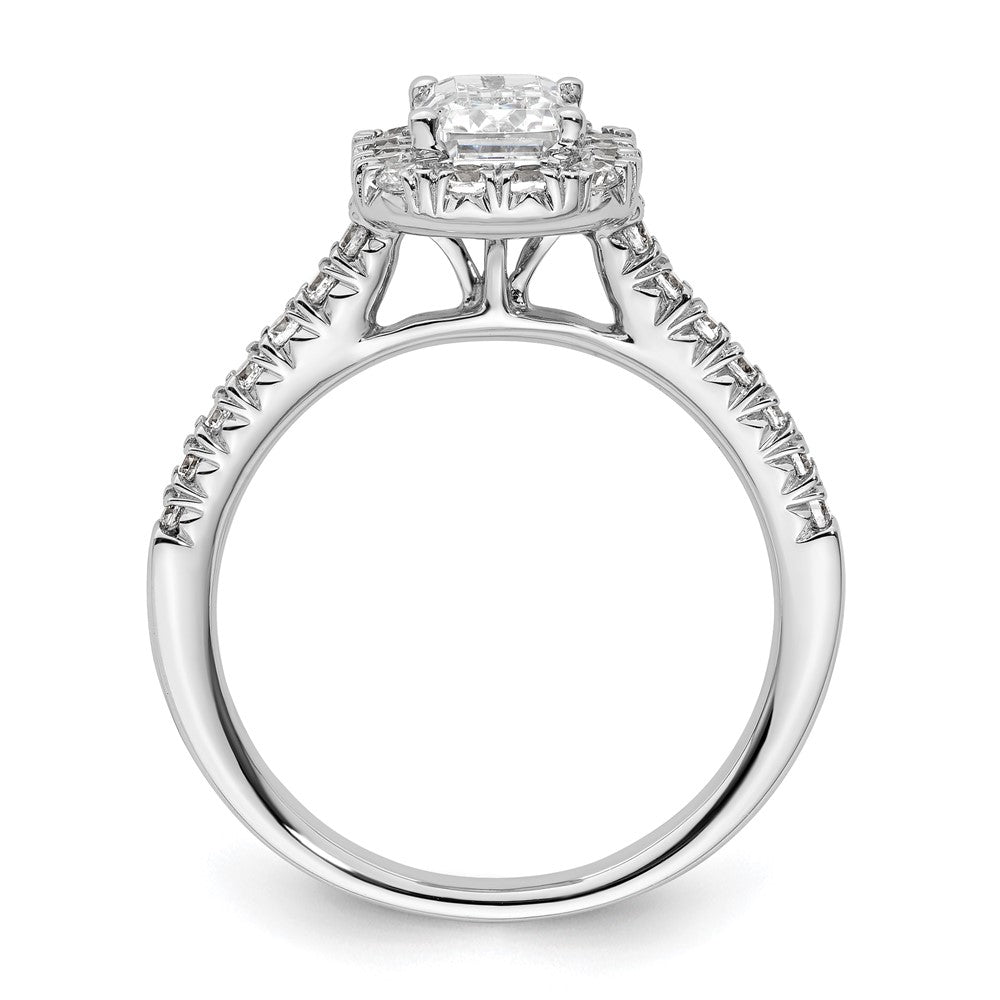 Exclusive 14K White Gold Semi-Mount Engagement Ring for 1.25 ct Emerald Cut