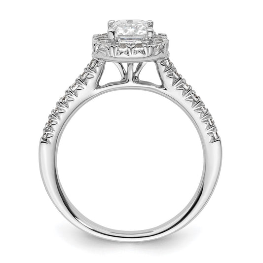 Exclusive 14K White Gold Semi-Mount Engagement Ring for 1.25 ct Emerald Cut