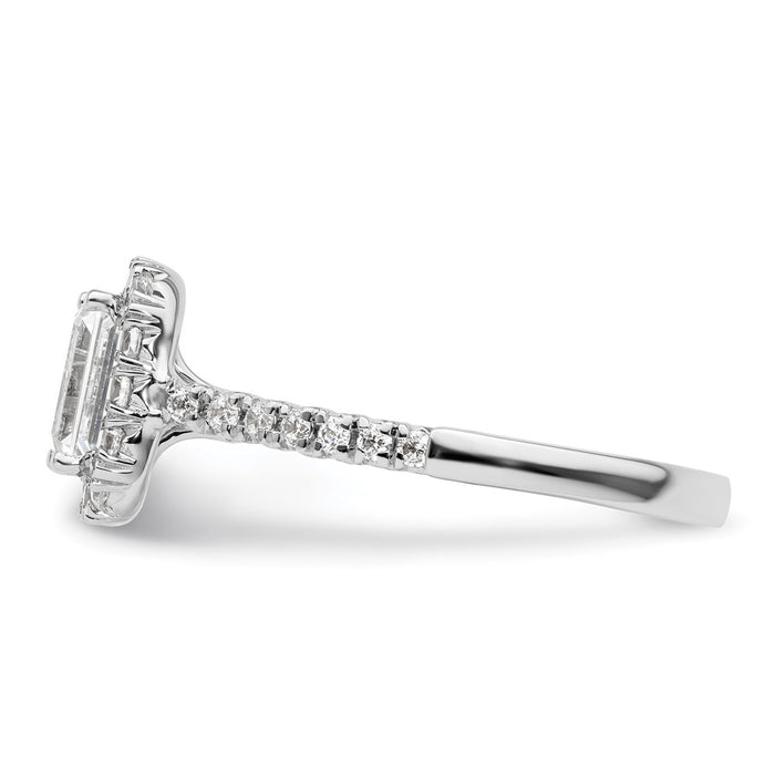 Exclusive 14K White Gold Semi-Mount Engagement Ring for 1.25 ct Emerald Cut-3