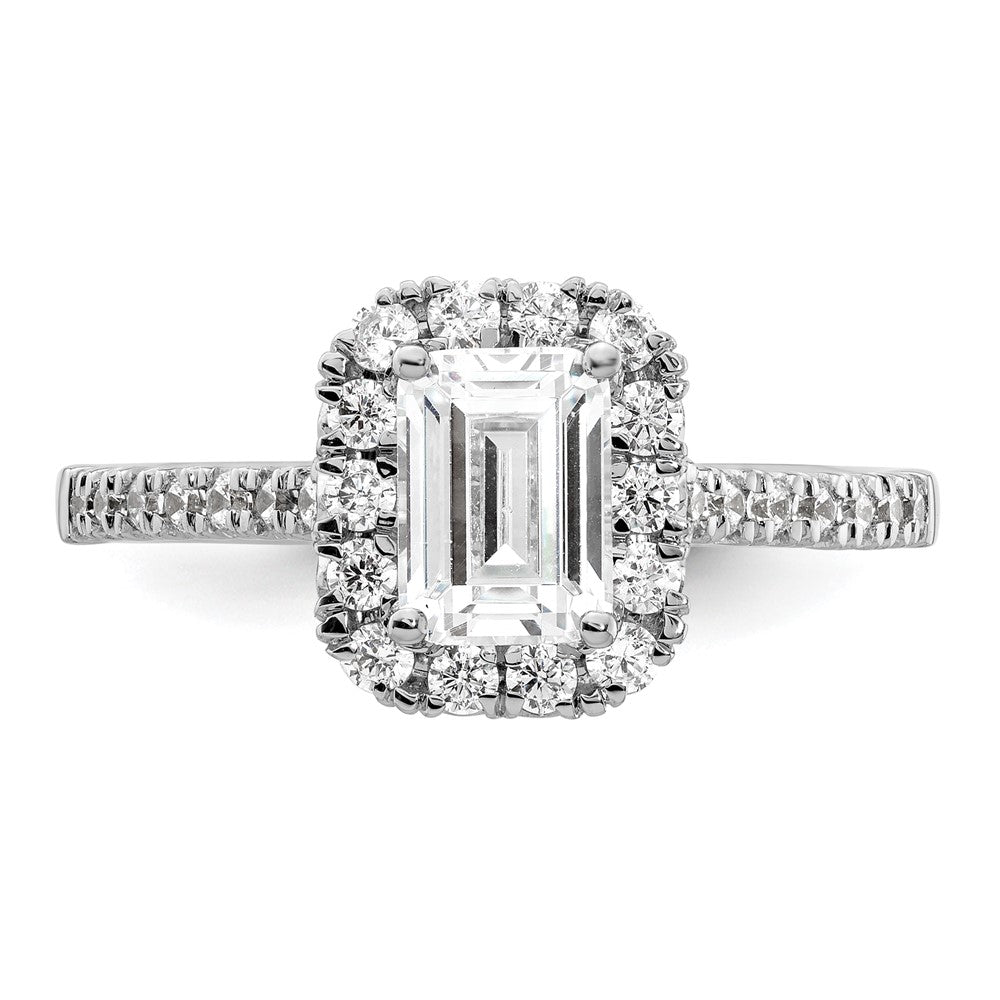 Exclusive 14K White Gold Semi-Mount Engagement Ring for 1.25 ct Emerald Cut