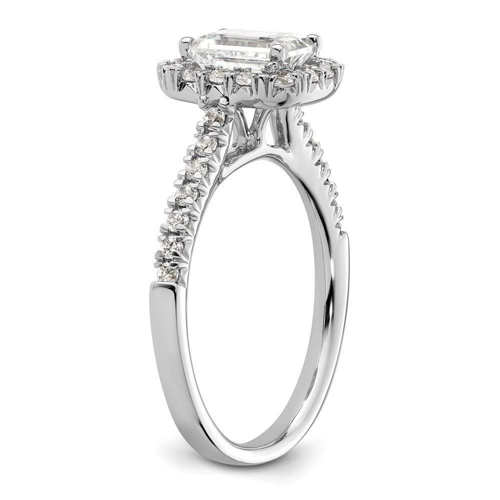 Exclusive 14K White Gold Semi-Mount Engagement Ring for 1.25 ct Emerald Cut
